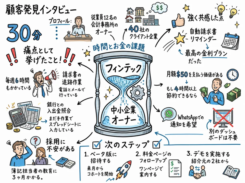 中心の論点、根拠、最終決定を結んだVisual Noteの例