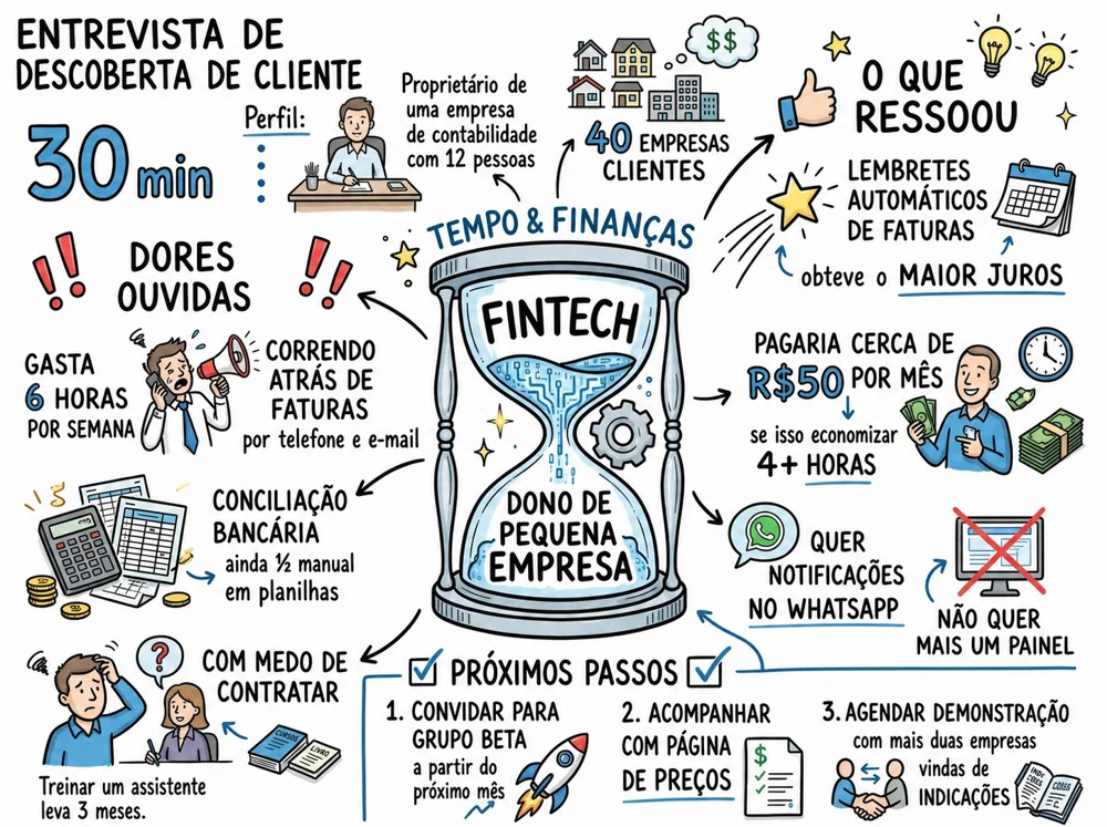 Visual Note em mapa ligando o tema central às decisões
